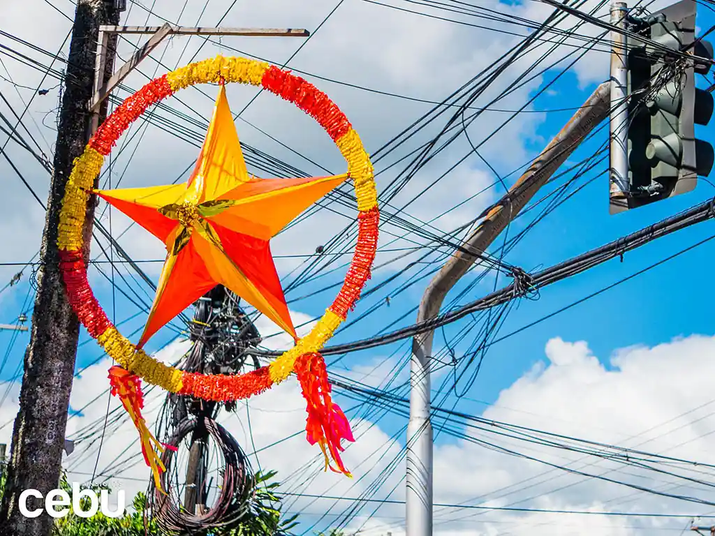 Star-shaped lantern hung to celebrate the Filipino Christmas