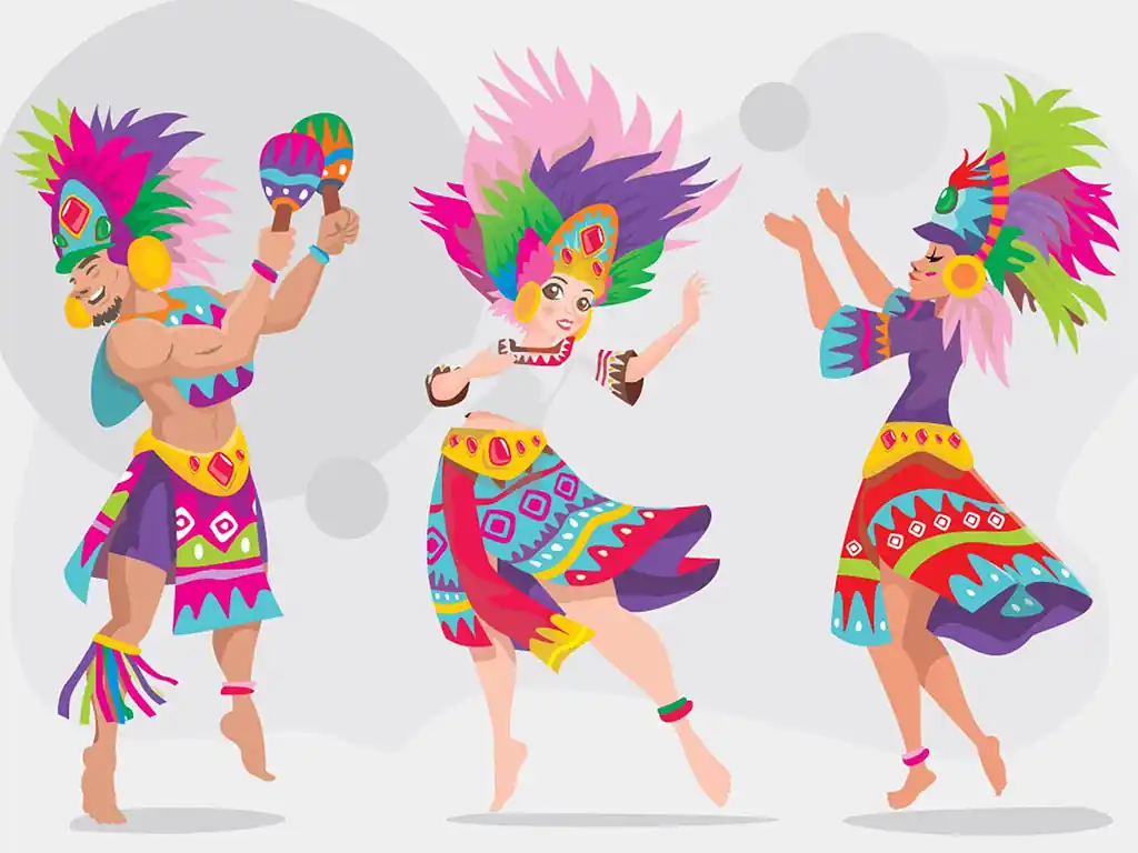 Cartoon of Sinulog dancers.