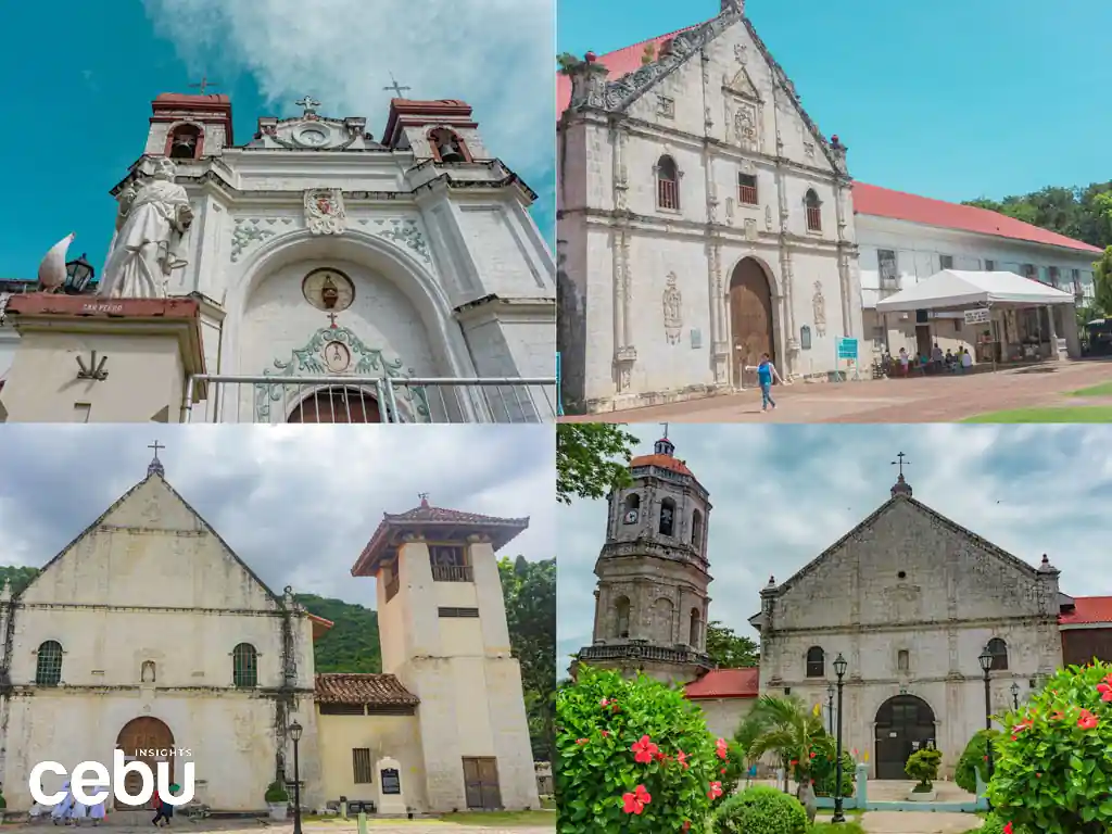 A collage of the most popular Southern Cebu churches