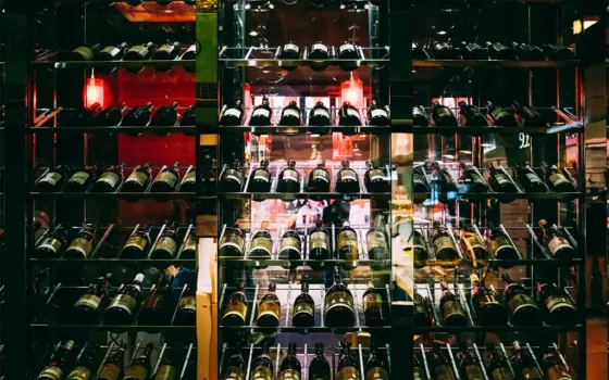 Shelves of wine commonly found in Cebu wine shops