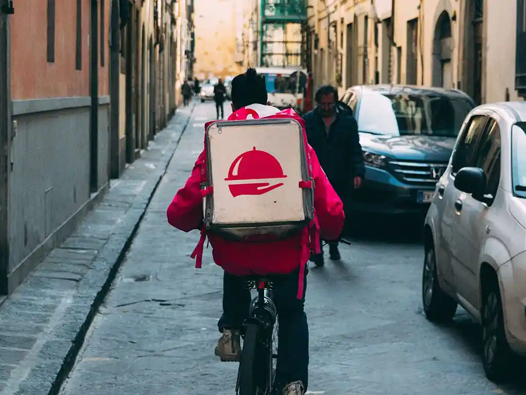 Online Delivery man on bike