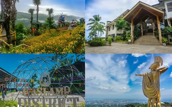 A collage of some of the most popular tourist attractions at Cebu Transcentral Highway