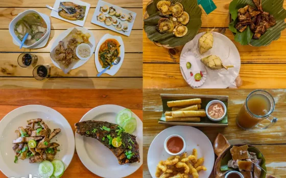 Collage of meals from different Filipino restaurants