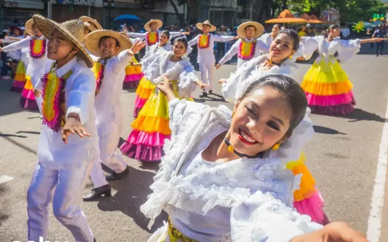 Dancers from Cebu province performing during the Pasigarbo sa Subgo street dance competition