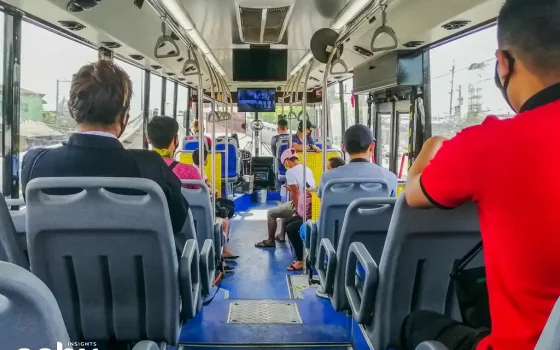 Bus with passengers on their daily commute