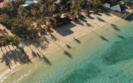 An aerial shot of a beach in the island of Cebu