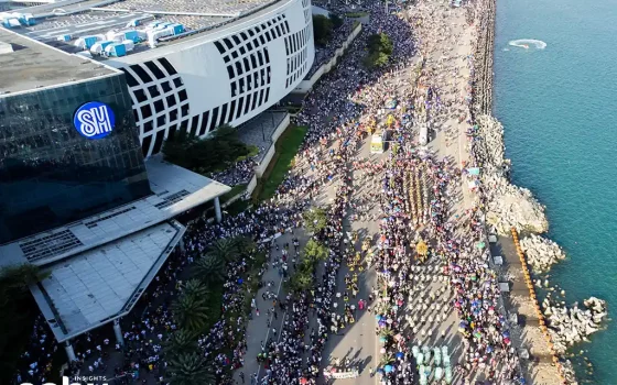 Drone shot of the crowd during the Sinulog 2023 Grand Parade