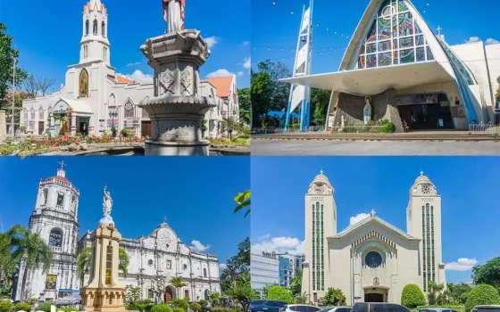 Collage of Churches in Cebu City commonly used for Visita Iglesia