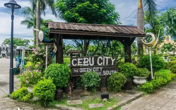 Cebu City sign at the Plaza Independencia