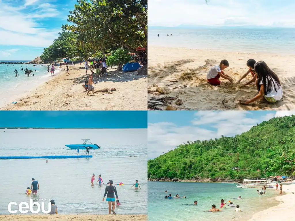 A collage of public beaches in Cebu