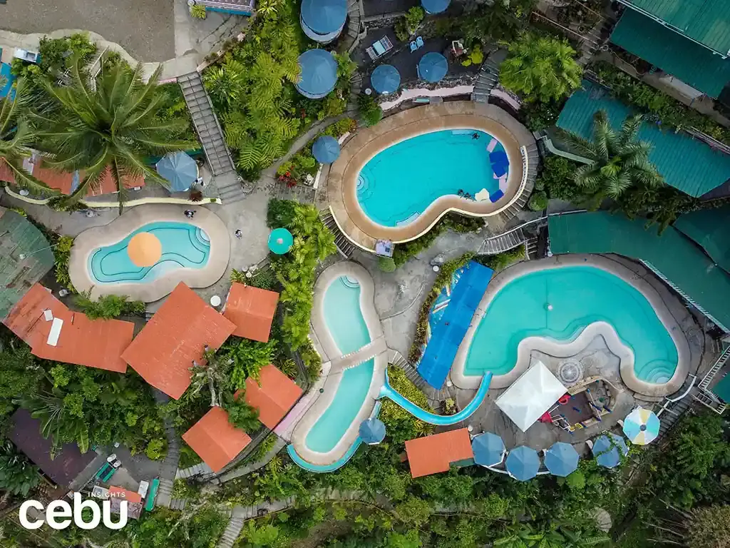 Drone shot of the Busay Holiday Pools