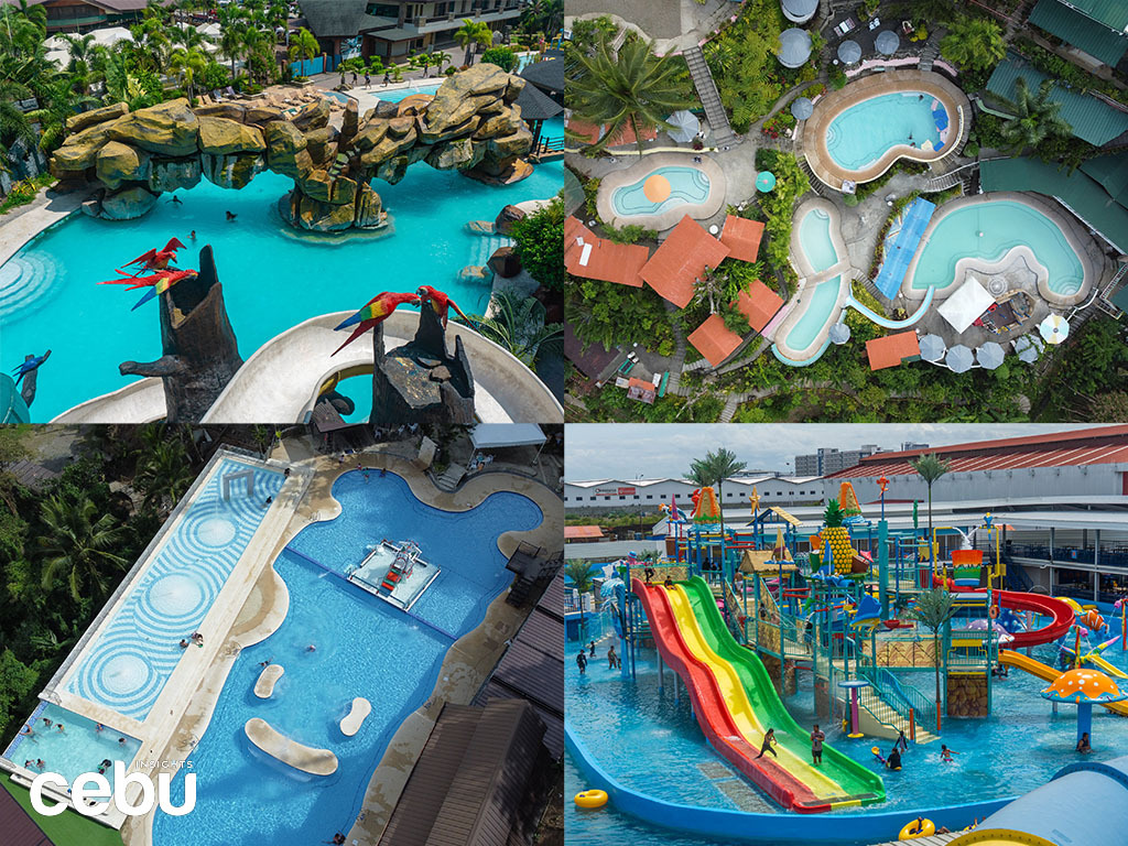 Collage of swimming pools in Cebu