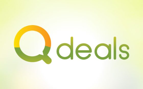 Logo for coupon code shop, Qdeals