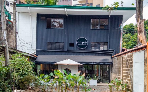 Wide shot of the facade of the  Capu Coffee cafe in Cebu